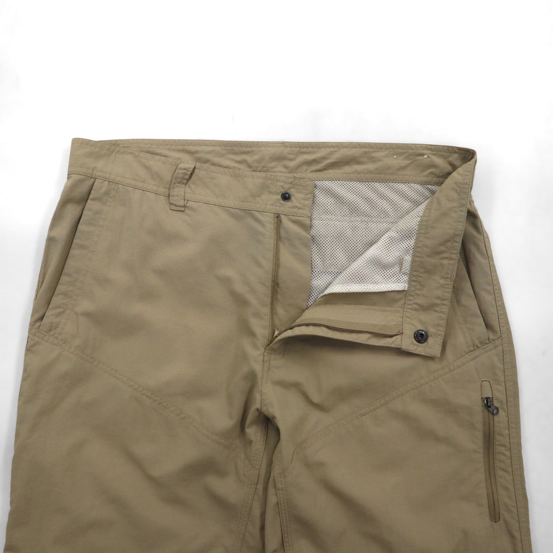 THE NORTH FACE アウトドア 2WAY コンバーチブル カーゴパンツ ショートパンツ L ベージュ 防水 リップストップ 裾ジップ スリット A3YH US企画