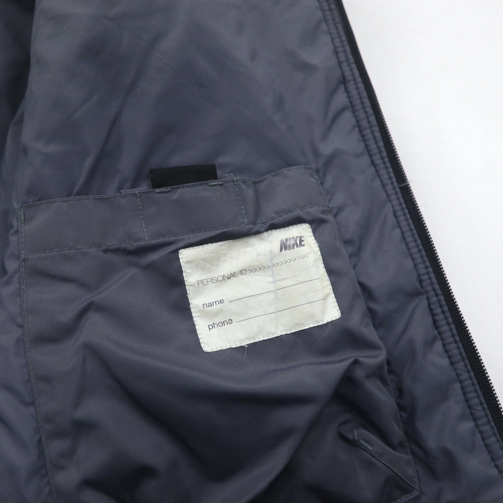 NIKE 00s ​​Nylon Jacket Insulation Parka L Silver Padded Swoosh Logo