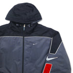 NIKE 00s ​​Nylon Jacket Insulation Parka L Silver Padded Swoosh Logo