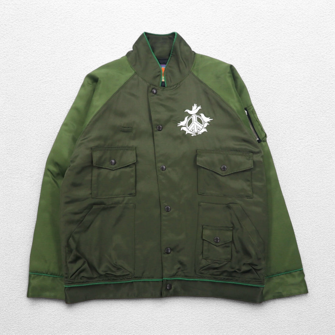 blackmeans Impermanence of All Things Souvenir Jacket Sukajan L Khaki Rayon Padding PANTA RHEI Made in Japan