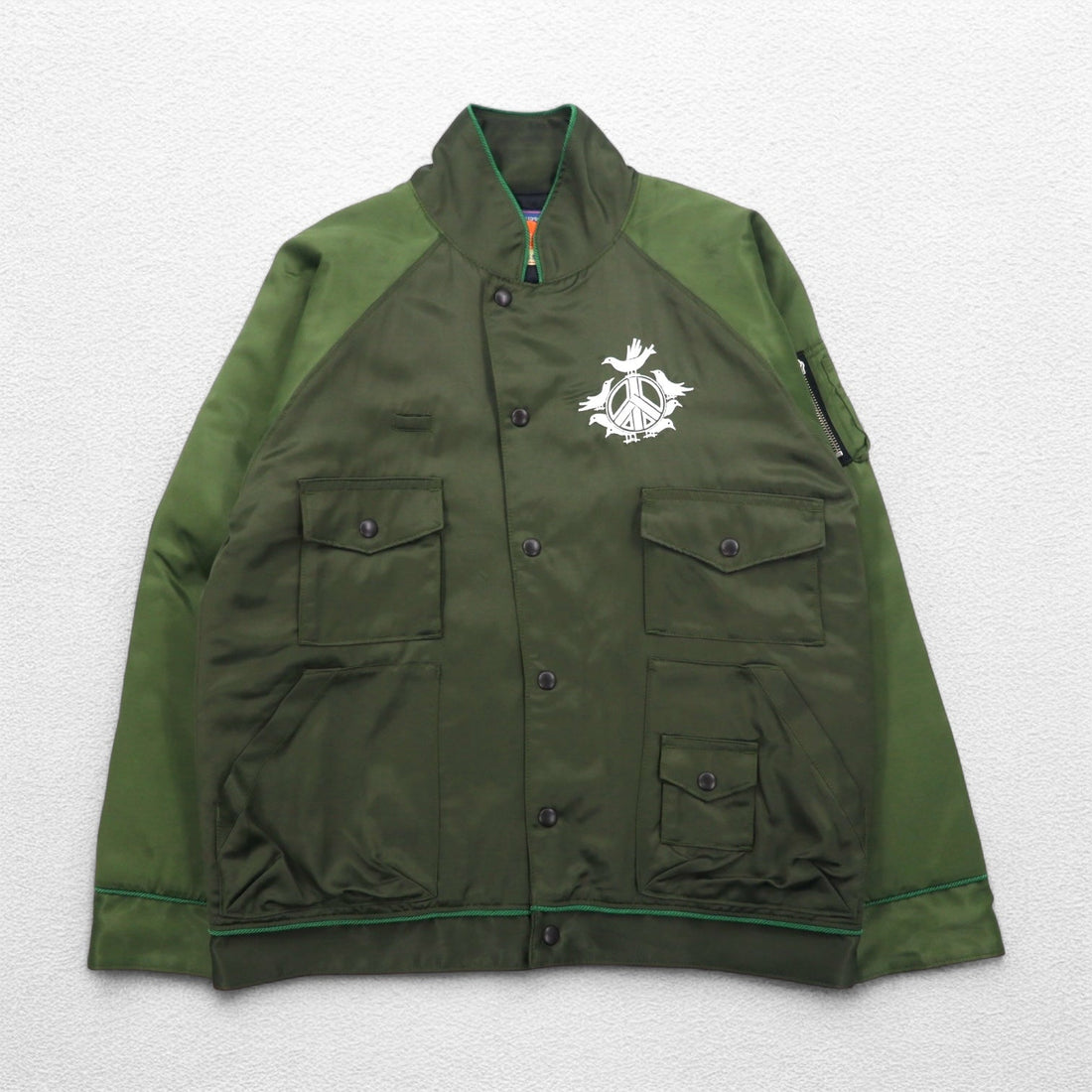 blackmeans 諸行無常 スーベニアジャケット スカジャン L カーキ レーヨン 中綿 PANTA RHEI 日本製