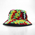JORDAN BRAND (NIKE) Geometric Bucket Hat in Rasta Colors, Multicolor, Jumpman 776312-657