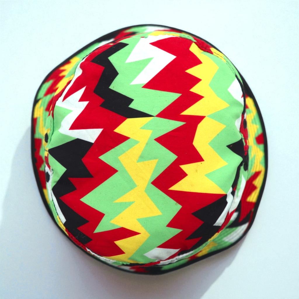 JORDAN BRAND (NIKE) Geometric Bucket Hat in Rasta Colors, Multicolor, Jumpman 776312-657