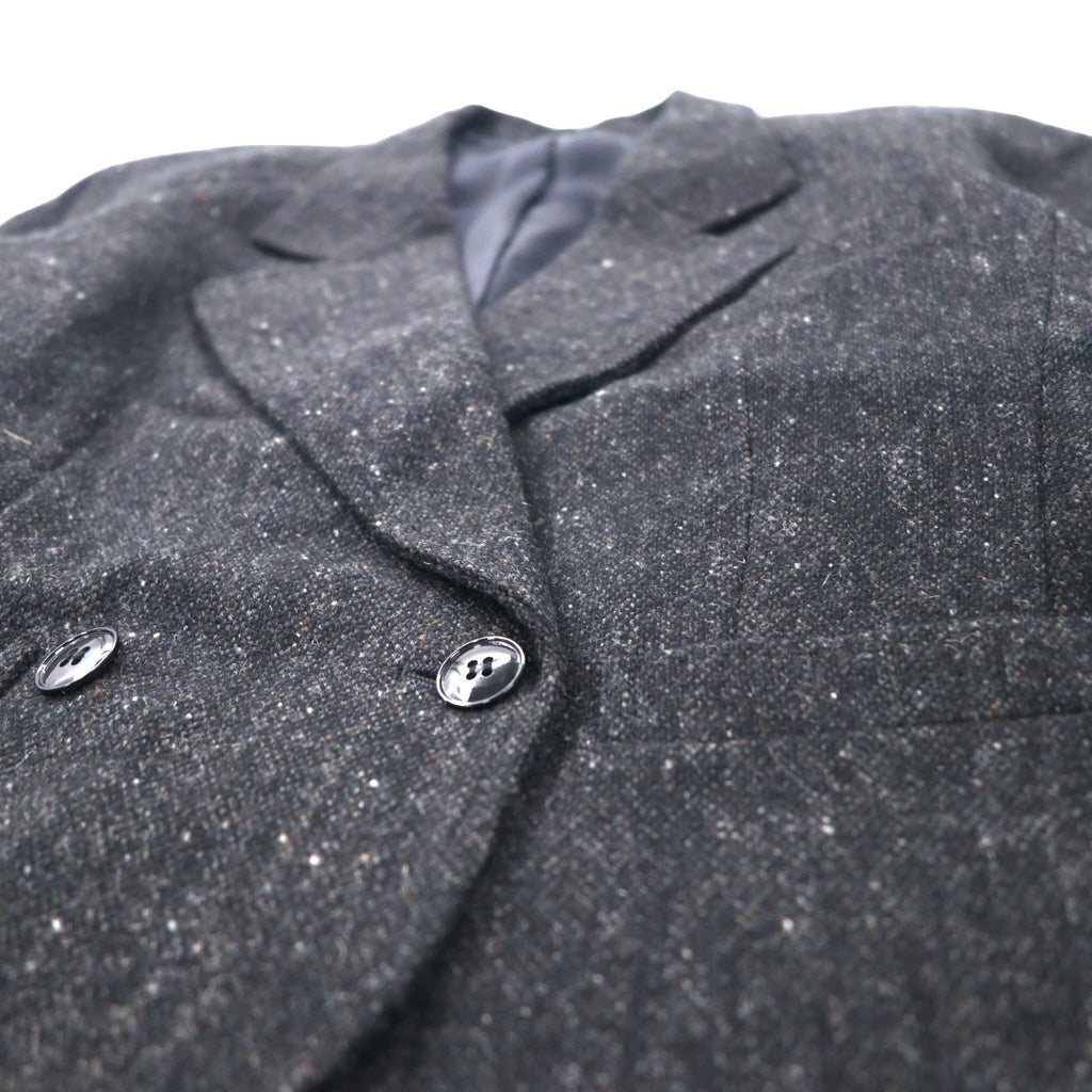 KENZO Double Tweed Tailored Jacket M Gray Wool Old Made in Japan