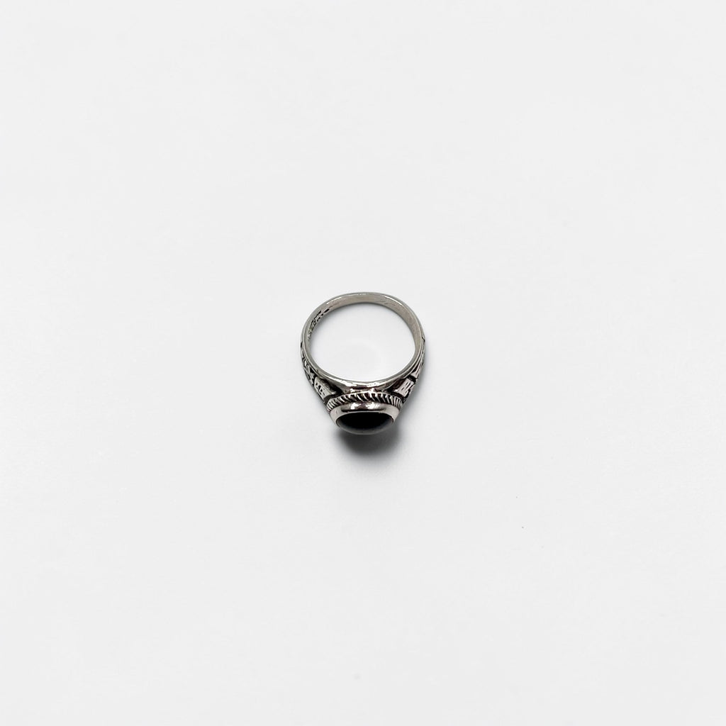 Vintage 1970s NAKAGAWA JOHN ROBERTS College Ring Black Onyx 1978 Sterling Silver 925 Pinky Ring
