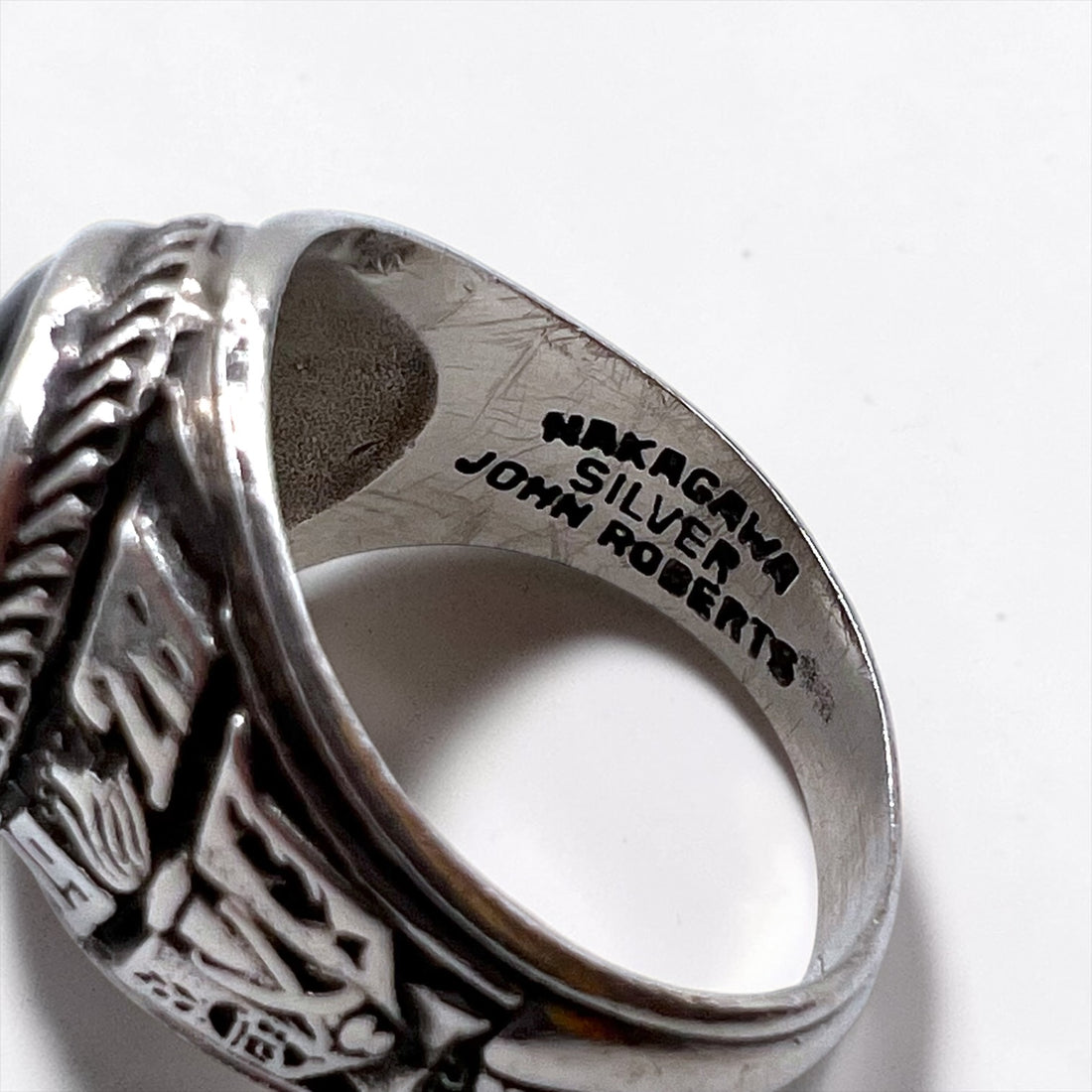 Vintage 1970s NAKAGAWA JOHN ROBERTS College Ring Black Onyx 1978 Sterling Silver 925 Pinky Ring
