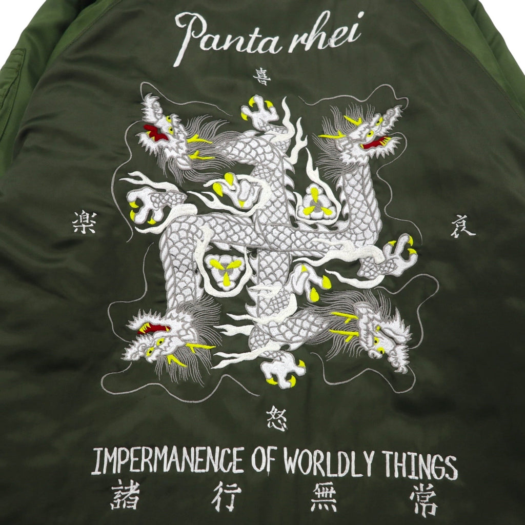 blackmeans Impermanence of All Things Souvenir Jacket Sukajan L Khaki Rayon Padding PANTA RHEI Made in Japan