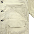 LANDS' END 90s Corduroy Collar Hunting Jacket Chore Coat Coverall L Beige Cotton Check Lining