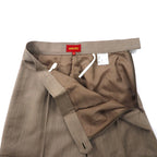 KENZO Center Press Wide Tapered Slack Pants 2 Beige Wool Silk Blend Old Made in Japan