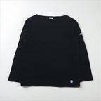 ORCIVAL French-made Basque Shirt, Boat Neck, Long, Black, Cotton, H19, 954047