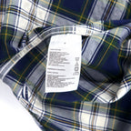 NAUTICA Check Shirt M Navy Multicolor Tartan Cotton Made in Mauritius