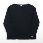 ORCIVAL French-made Basque Shirt, Boat Neck, Long, Black, Cotton, H19, 954047