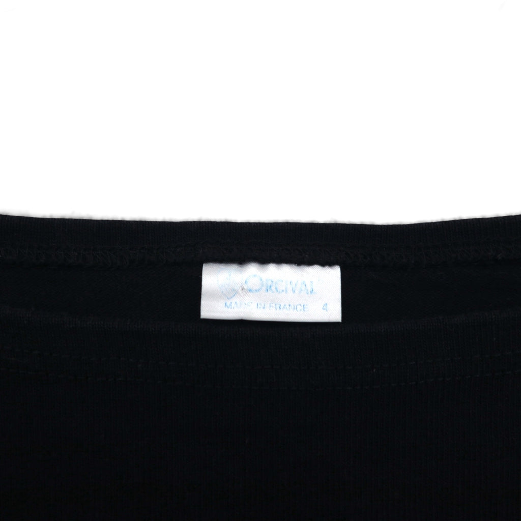 ORCIVAL French-made Basque Shirt, Boat Neck, Long, Black, Cotton, H19, 954047