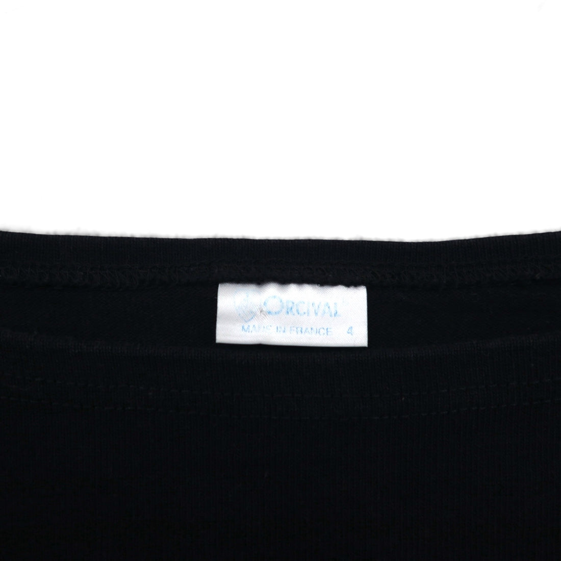 ORCIVAL French-made Basque Shirt, Boat Neck, Long, Black, Cotton, H19, 954047