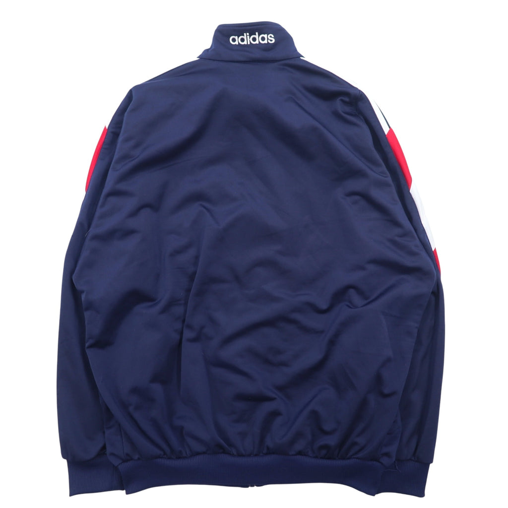 adidas 90s Track Jacket Jersey L Navy Polyester Embroidered Logo 3 Stripes