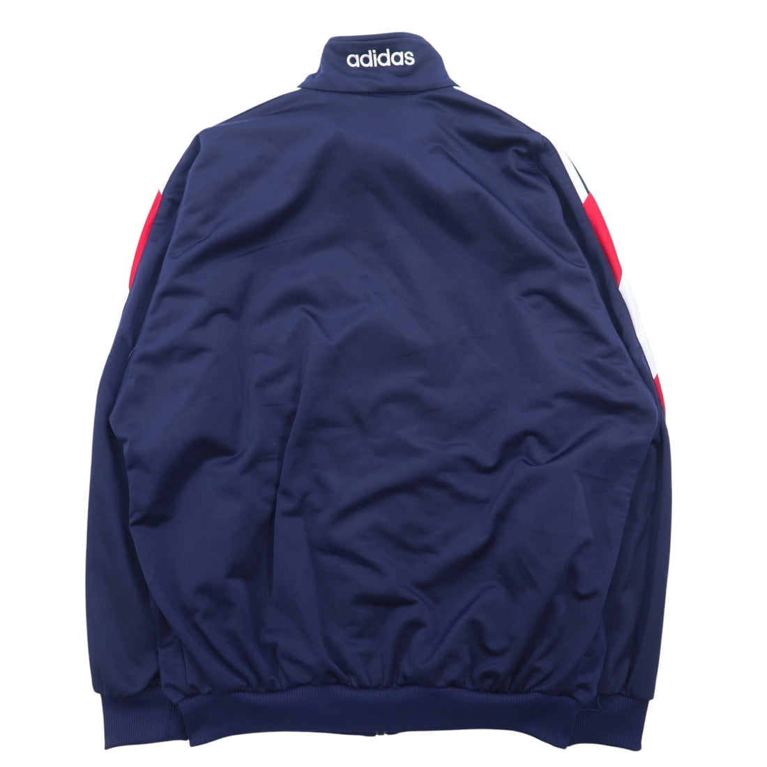 adidas 90s Track Jacket Jersey L Navy Polyester Embroidered Logo 3 Stripes