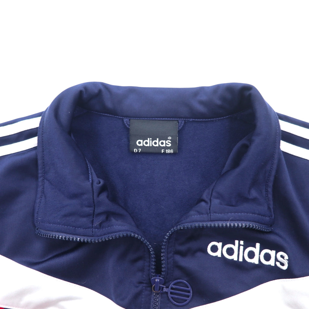adidas 90s Track Jacket Jersey L Navy Polyester Embroidered Logo 3 Stripes