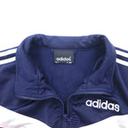 adidas 90s Track Jacket Jersey L Navy Polyester Embroidered Logo 3 Stripes