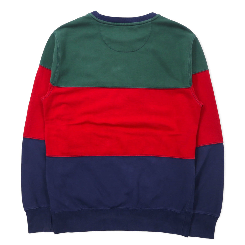 CHAPS Border Sweatshirt S Multicolor Cotton Fleece Lining One Point Logo Embroidery