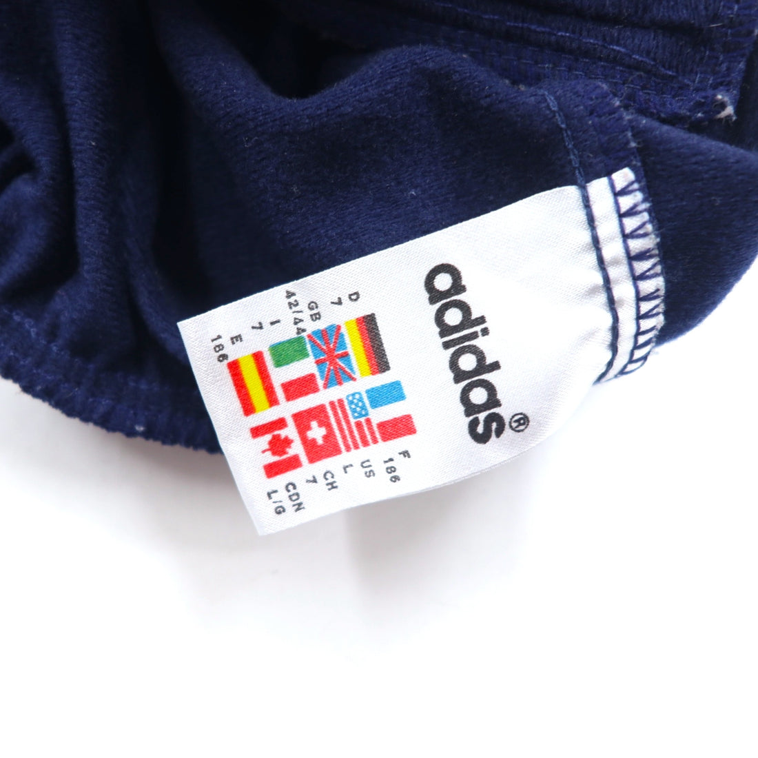 adidas 90s Track Jacket Jersey L Navy Polyester Embroidered Logo 3 Stripes