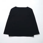 ORCIVAL French-made Basque Shirt, Boat Neck, Long, Black, Cotton, H19, 954047