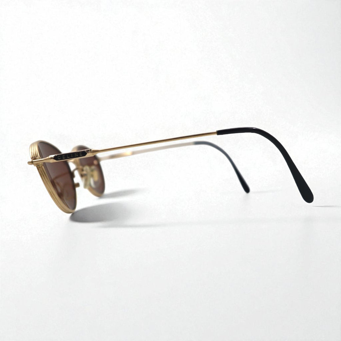 CELINE Vintage Oval Sunglasses in Gold Metal, 53-19-147