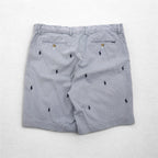 POLO RALPH LAUREN Seersucker Shorts Half Pants L Stripe Blue White CLASSIC FIT Embroidered All-Over Pony
