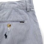 POLO RALPH LAUREN Seersucker Shorts Half Pants L Stripe Blue White CLASSIC FIT Embroidered All-Over Pony