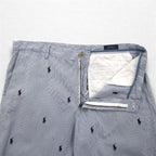 POLO RALPH LAUREN Seersucker Shorts Half Pants L Stripe Blue White CLASSIC FIT Embroidered All-Over Pony