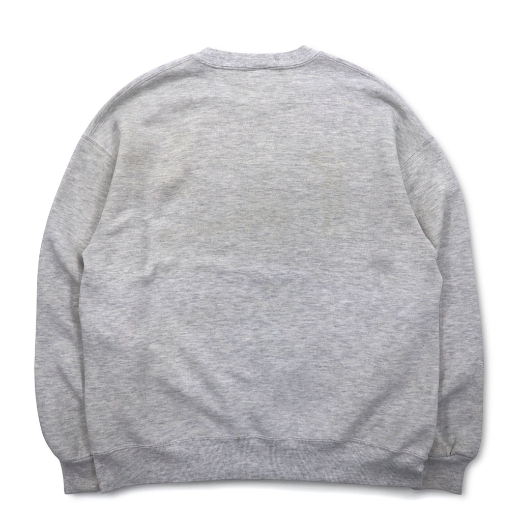 Made in USA 90s JERZEES SUPER SWEATS College Print Sweatshirt L Grey Cotton SUTTONS BAY