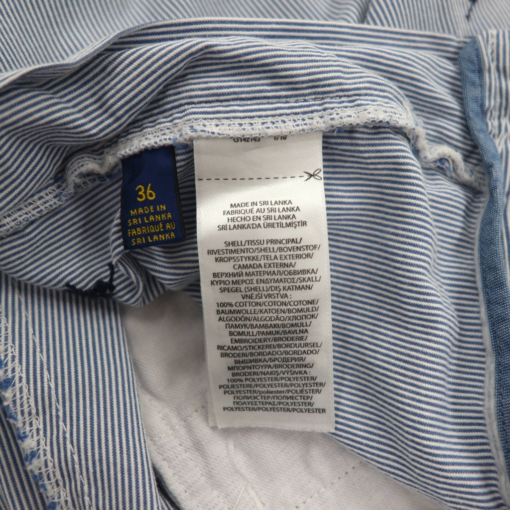 POLO RALPH LAUREN Seersucker Shorts Half Pants L Stripe Blue White CLASSIC FIT Embroidered All-Over Pony