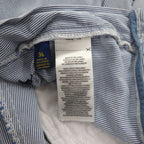 POLO RALPH LAUREN Seersucker Shorts Half Pants L Stripe Blue White CLASSIC FIT Embroidered All-Over Pony