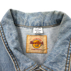 Hard Rock Cafe 90s Denim Jacket, G-Jean, L, Blue, Ice Wash, Cotton, Back Logo Embroidery