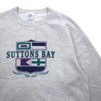 Made in USA 90s JERZEES SUPER SWEATS College Print Sweatshirt L Grey Cotton SUTTONS BAY