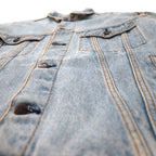 Hard Rock Cafe 90s Denim Jacket, G-Jean, L, Blue, Ice Wash, Cotton, Back Logo Embroidery