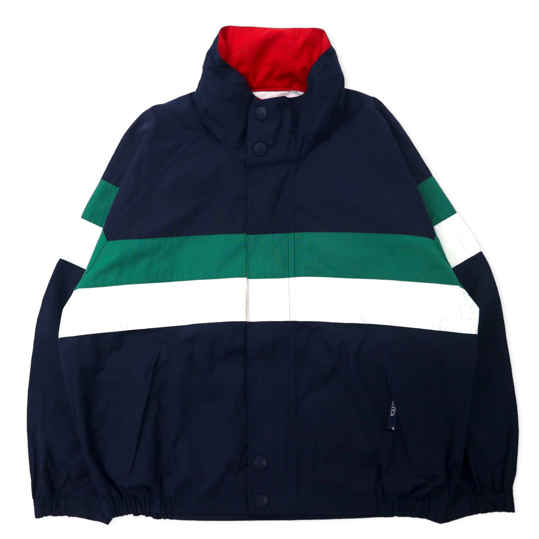 日本然リトテ-古着オンライン-nautica 90年代 セーリングジャケット M ネイビー コットン フード収納式-NAUTICA 90's Sailing Jacket M Navy Cotton Hoodie Storage