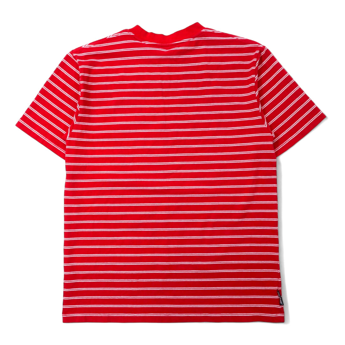 SANTA CRUZ Border T-shirt L Red Cotton Stretch One Point Logo Embroidery