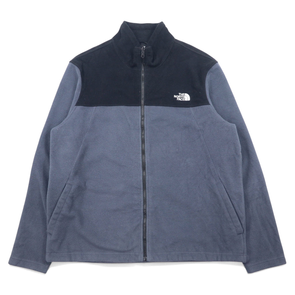 日本然リトテ-古着オンライン-THE NORTH FACE バイカラー フリースジャケット XXL ブラック グレー ポリエステル ロゴ刺繍 NF0A7UJP-THE NORTH FACE by collar fleece jacket XXL black gray polyester logo embroidery NF0A7UJP