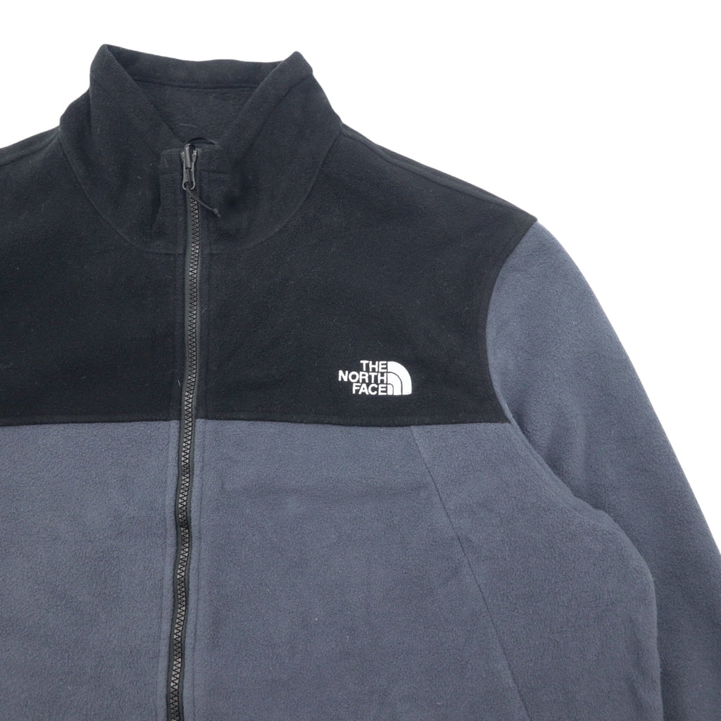 THE NORTH FACE Bicolor Fleece Jacket XXL Black Grey Polyester Logo Embroidery NF0A7UJP