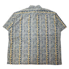 Pierre Cardin 90s Retro All-Over Print Short Sleeve Shirt Aloha Shirt 3XLT Grey Cotton Big Size