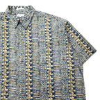 Pierre Cardin 90s Retro All-Over Print Short Sleeve Shirt Aloha Shirt 3XLT Grey Cotton Big Size