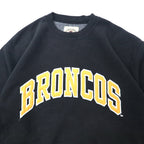 STEVE &amp; BARRY'S Reverse Weave Sweatshirt L Black Cotton Paki Cotton Brushed Back NFL BRONCOS Big Size