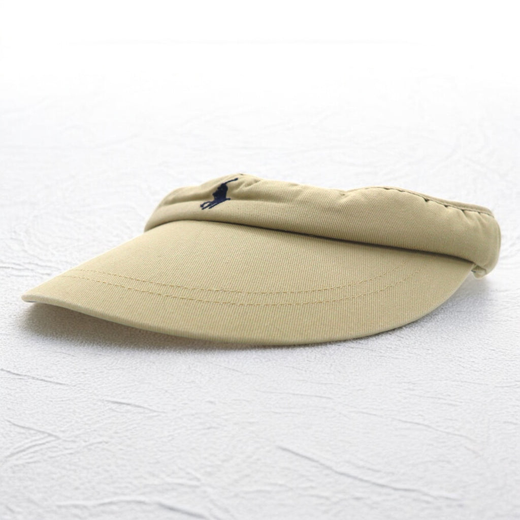Polo by Ralph Lauren 90s Sun Visor Cap FREE Beige Small Pony Embroidery