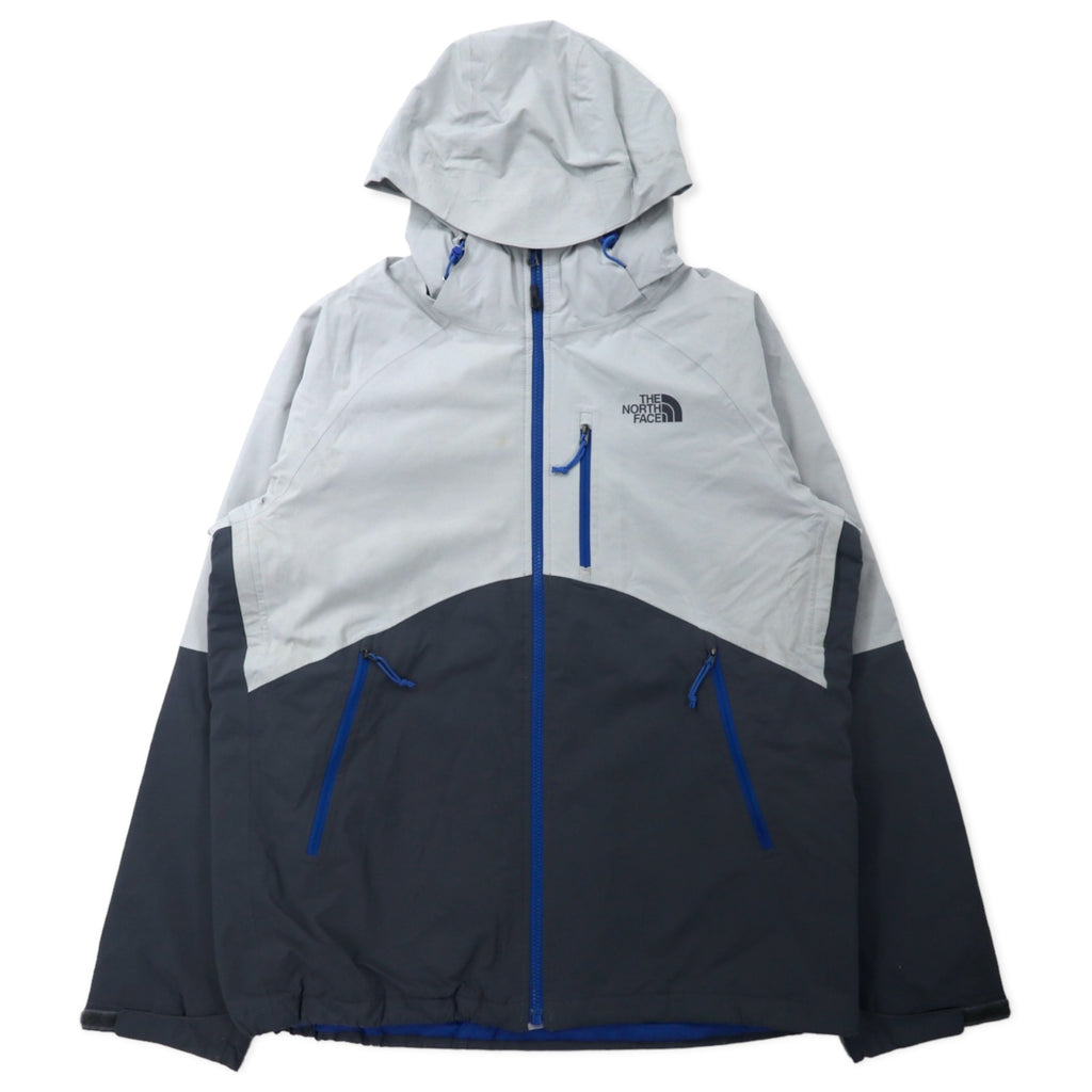 日本然リトテ-古着オンライン-THE NORTH FACE マウンテンパーカー M グレー ポリエステル 防水 透湿 Hyvent ロゴプリント フード着脱式-THE NORTH FACE Mountain HOODIE M Gray Polyester Waterproof Hyperie Logo Print Hoodie Detachable