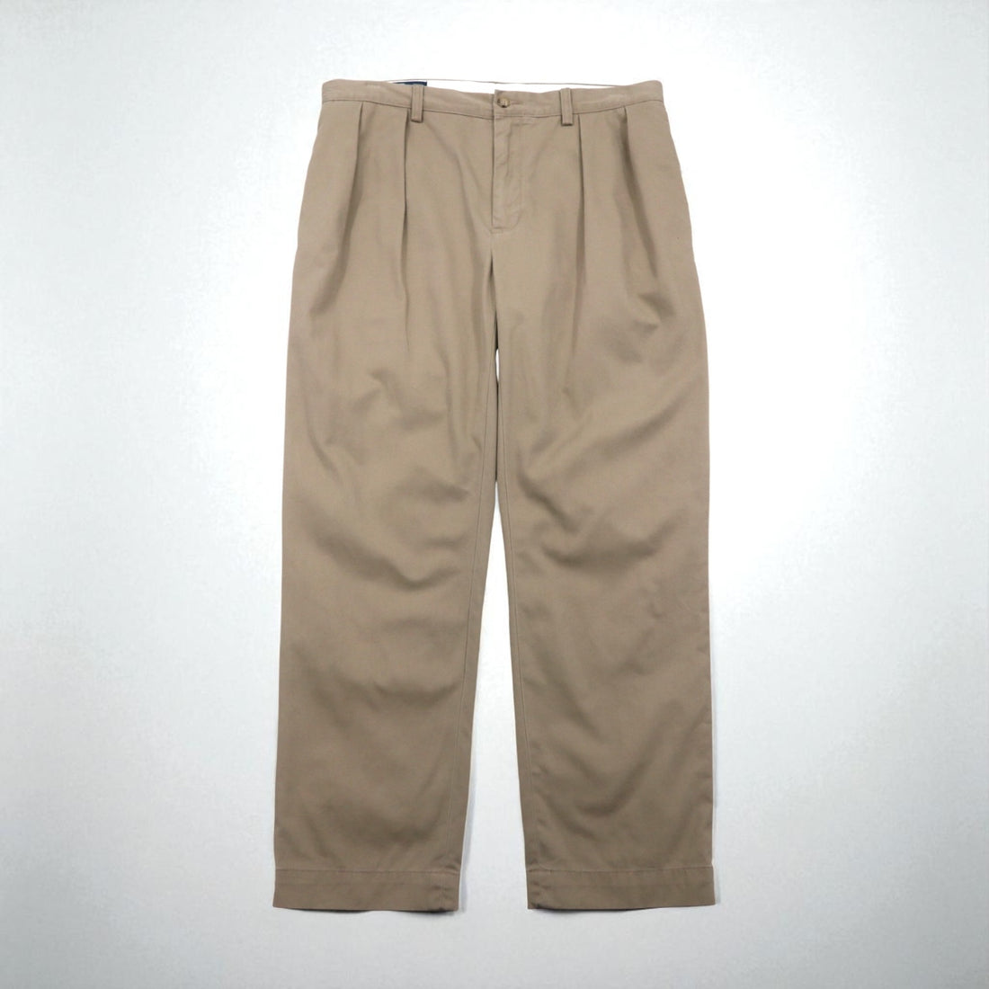 Polo Ralph Lauren 90s Wide-leg Pleated Chino Pants, Size L, Beige