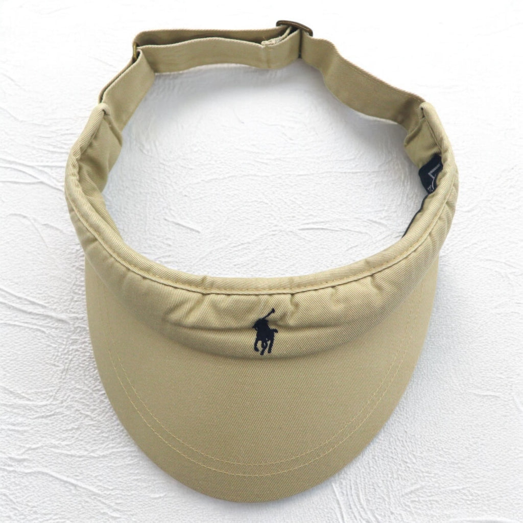 Polo by Ralph Lauren 90s Sun Visor Cap FREE Beige Small Pony Embroidery