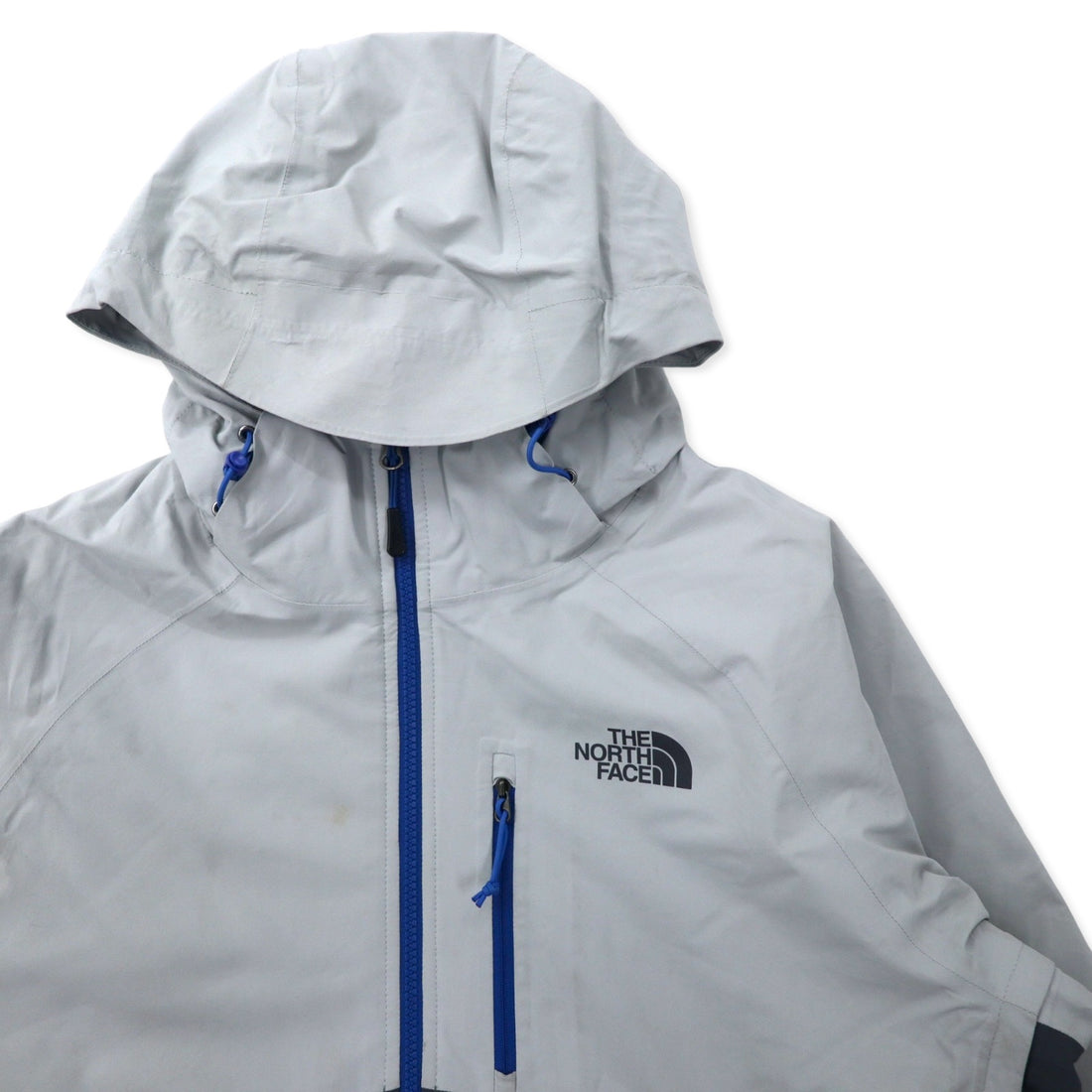 THE NORTH FACE Mountain Parka M Gray Polyester Waterproof Breathable Hyvent Logo Print Detachable Hood