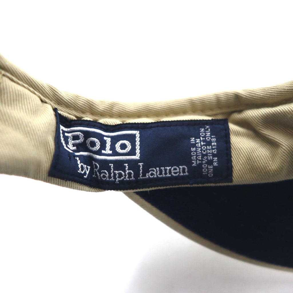 Polo by Ralph Lauren 90s Sun Visor Cap FREE Beige Small Pony Embroidery