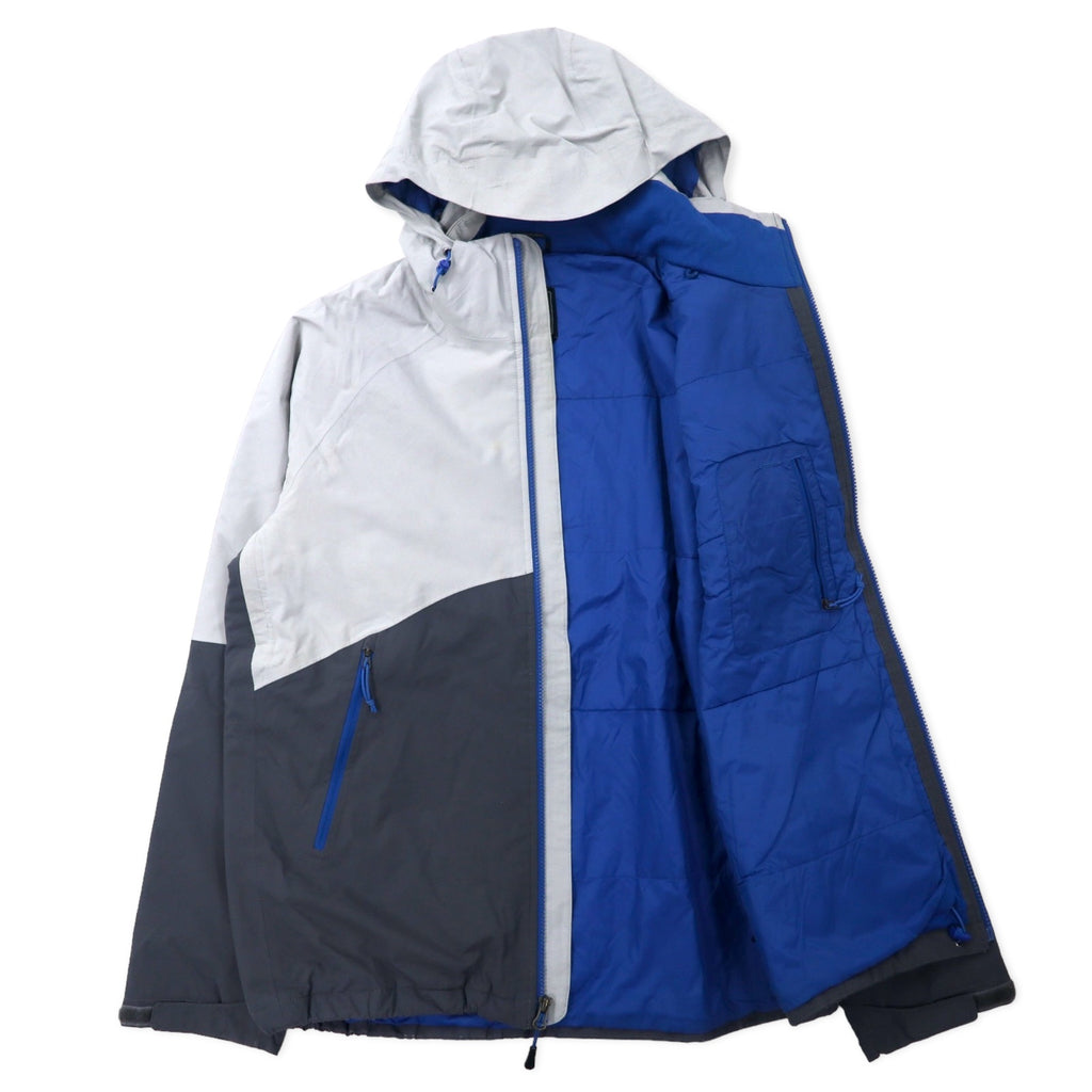 THE NORTH FACE Mountain Parka M Gray Polyester Waterproof Breathable Hyvent Logo Print Detachable Hood
