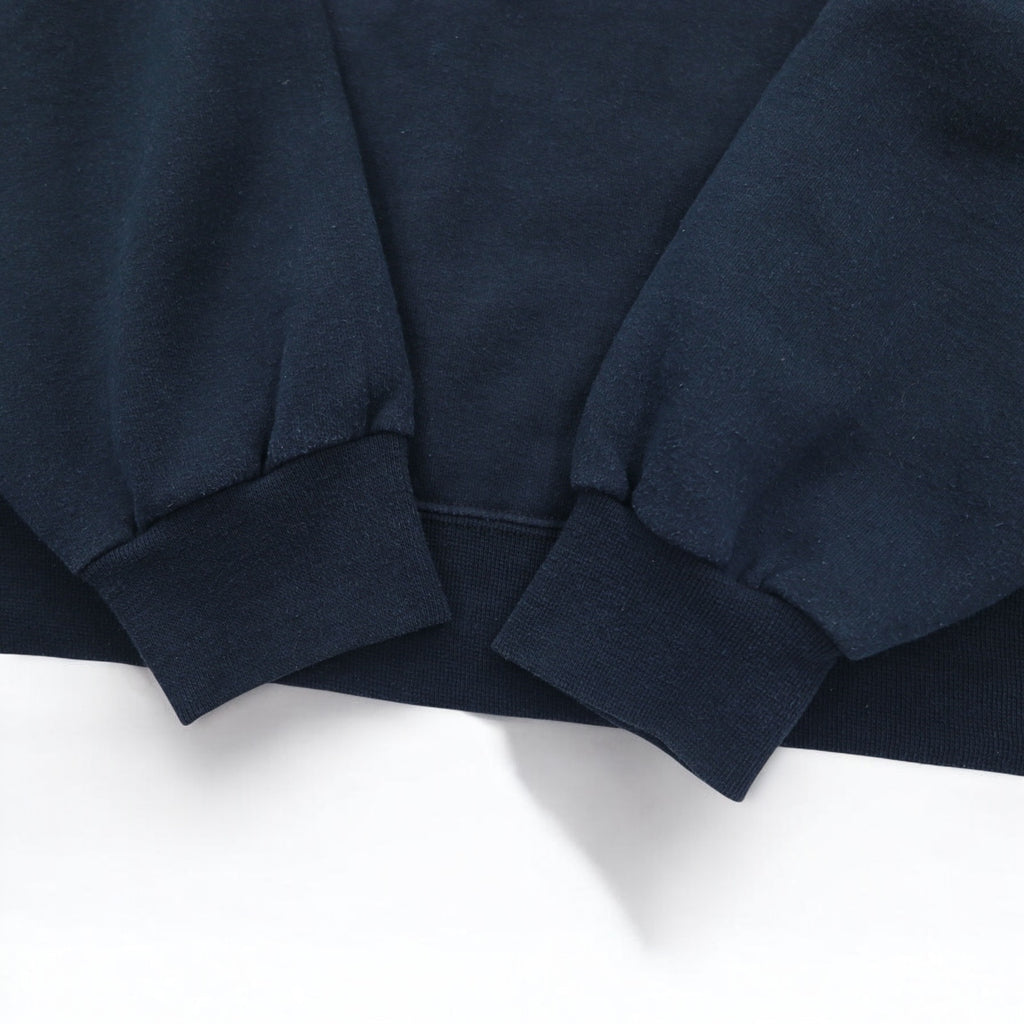 90s FRUIT OF THE LOOM College Print Sweatshirt 3XL Navy SOUTH BOSTON Arch Logo Front V Made in Mexico